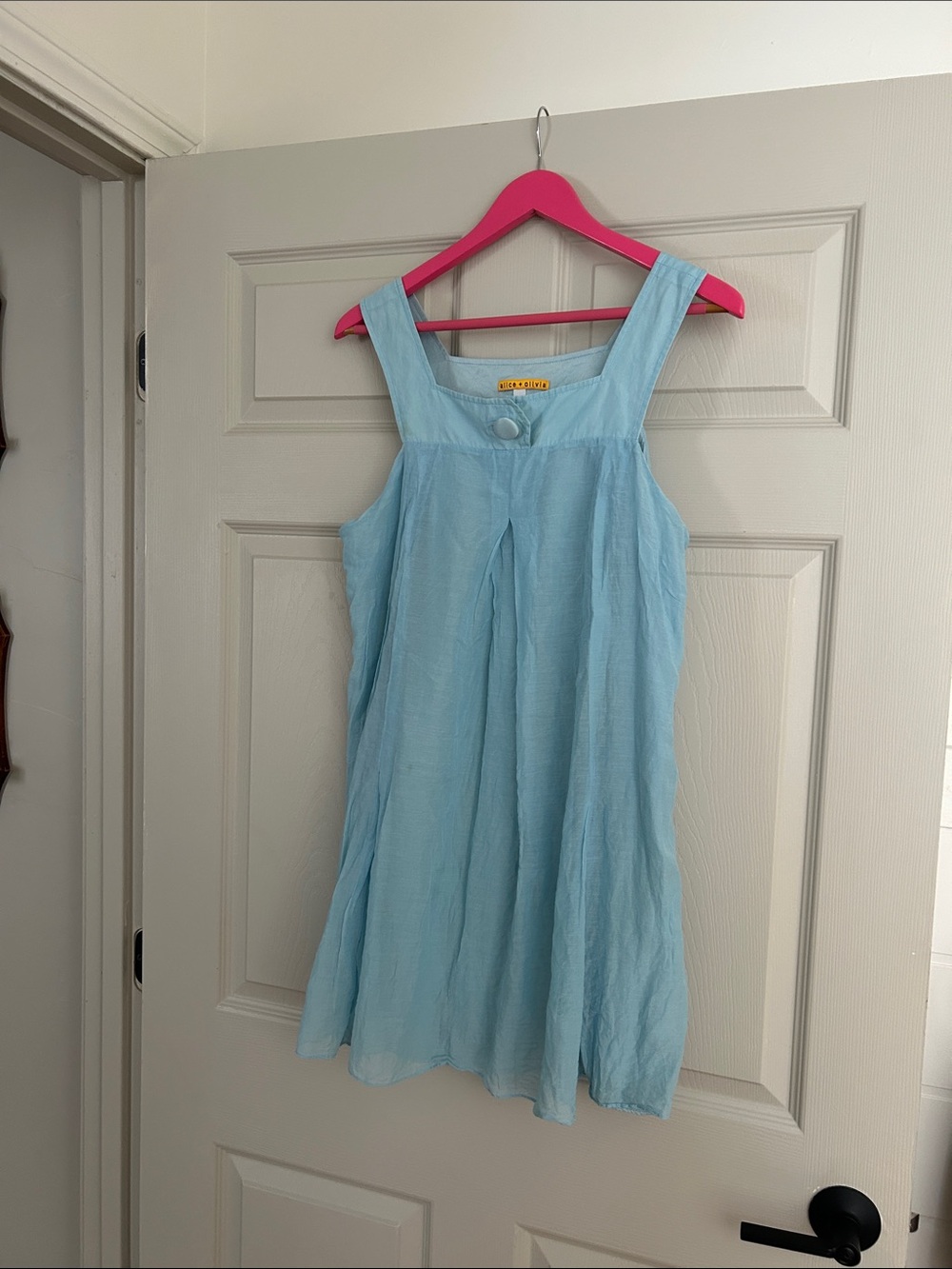 Alice + Olivia baby blue Silk Dress Babydoll Pleated Y2K L
